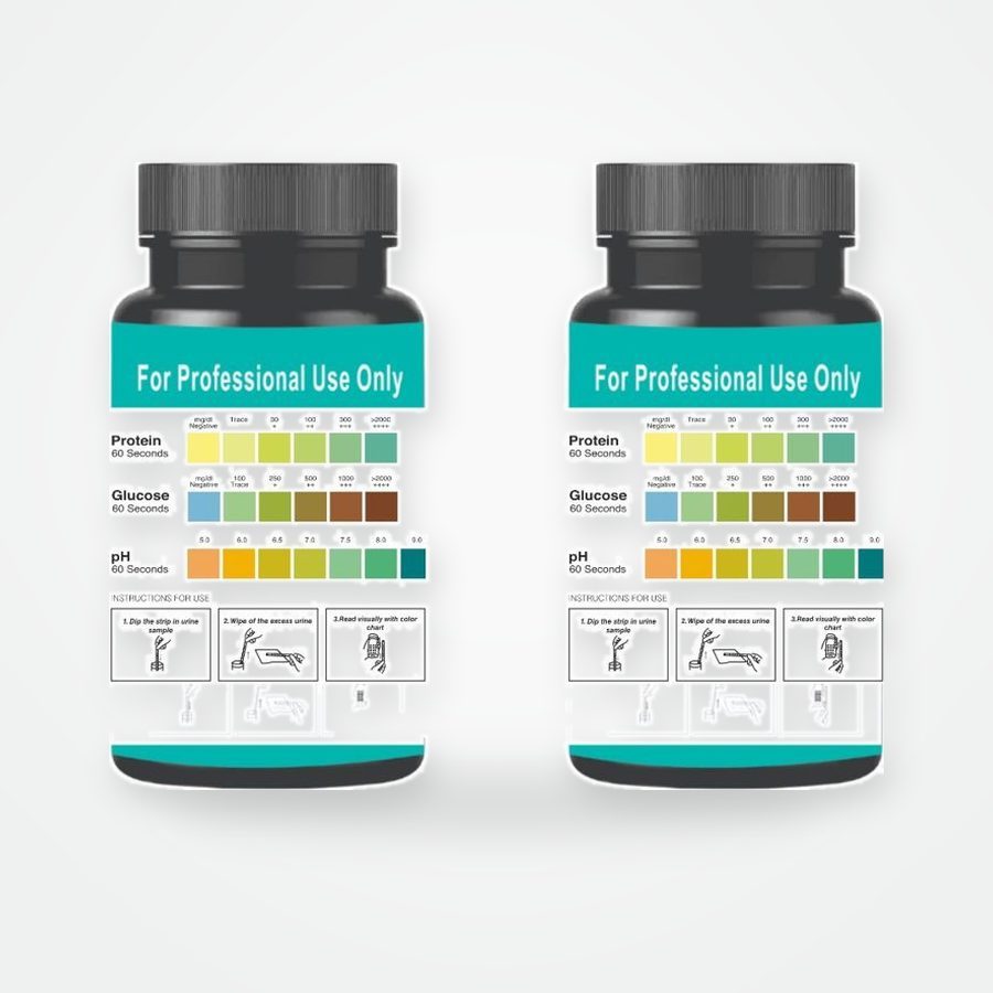 Urine Test Strips 3 Parameter (Glucose, Protein, pH) — 2 Bottles, 200 Strips