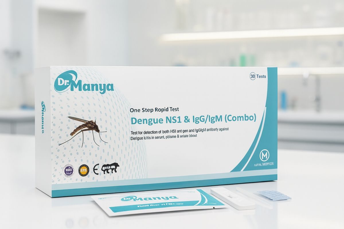 Dr. Manya Dengue NS1 + IgG/IgM combo test box