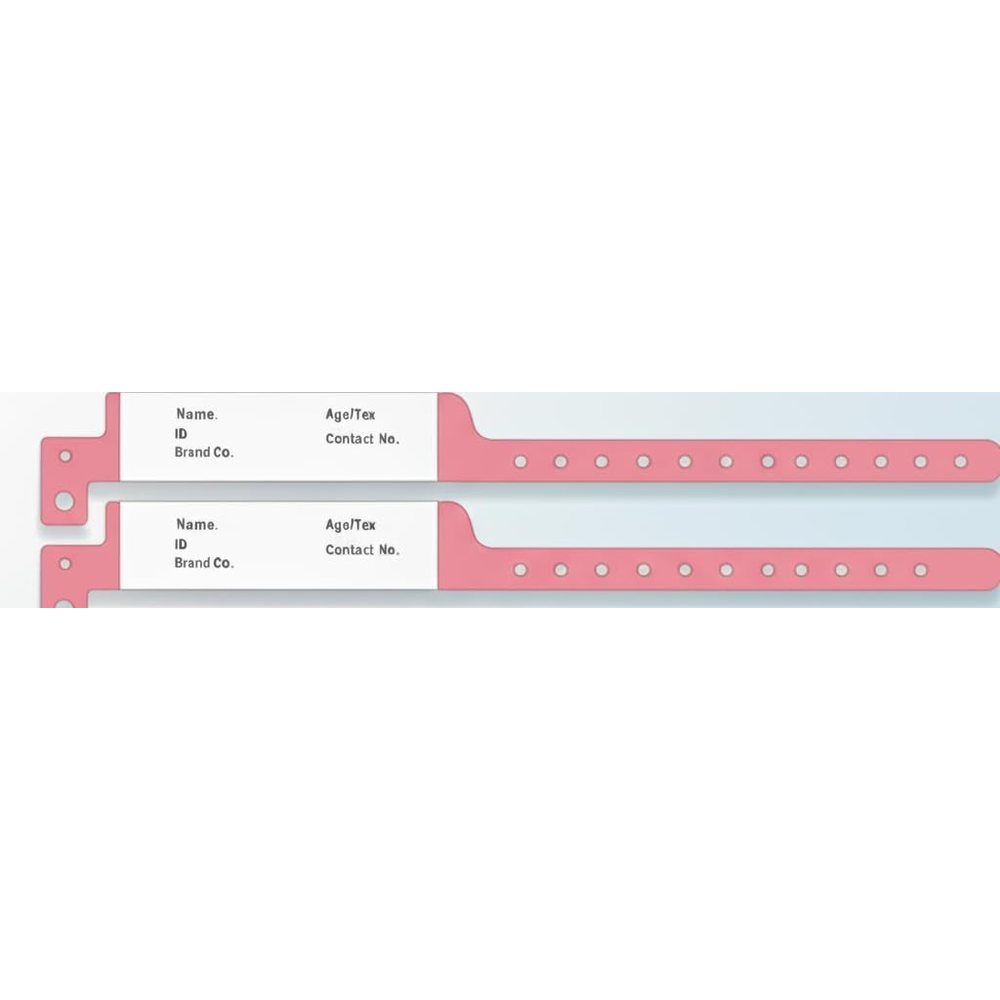 Adult Patient ID Wristbands, Pink — Pack of 100