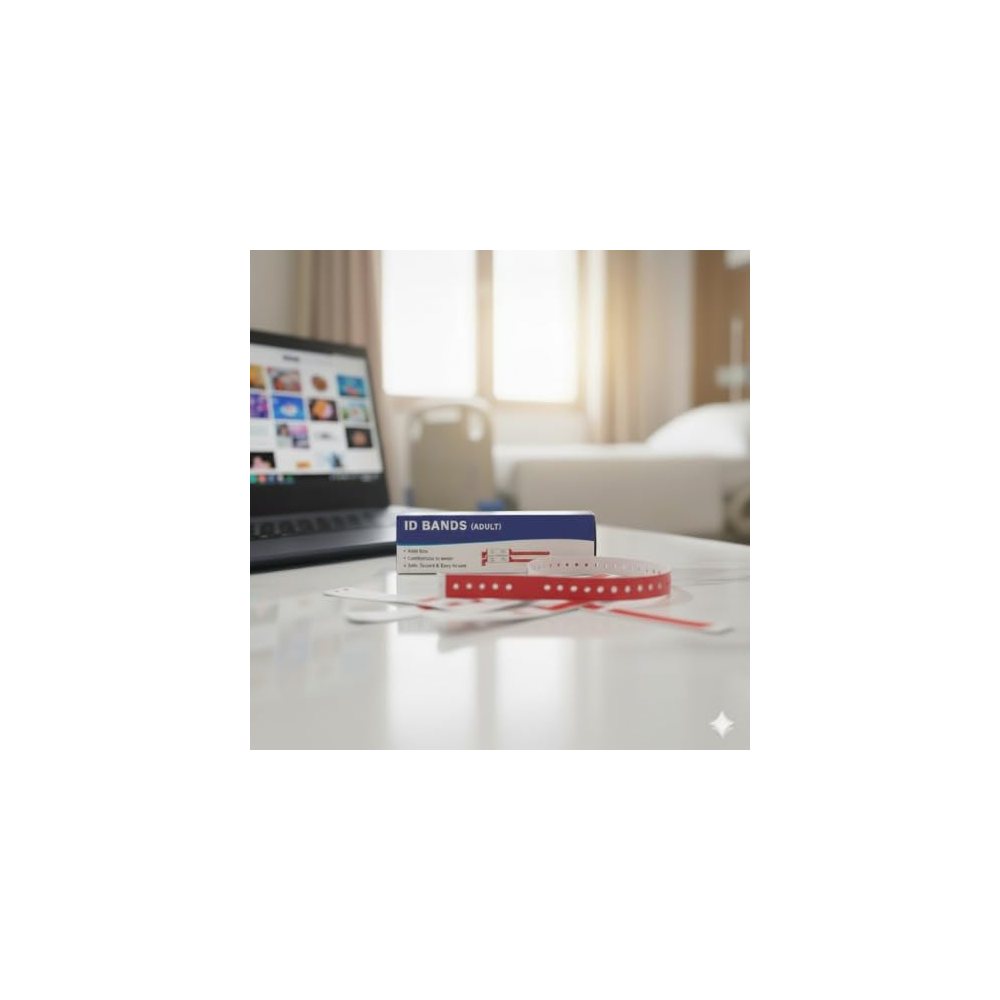 Adult Patient ID Wristbands, Red — Pack of 100 — image 2