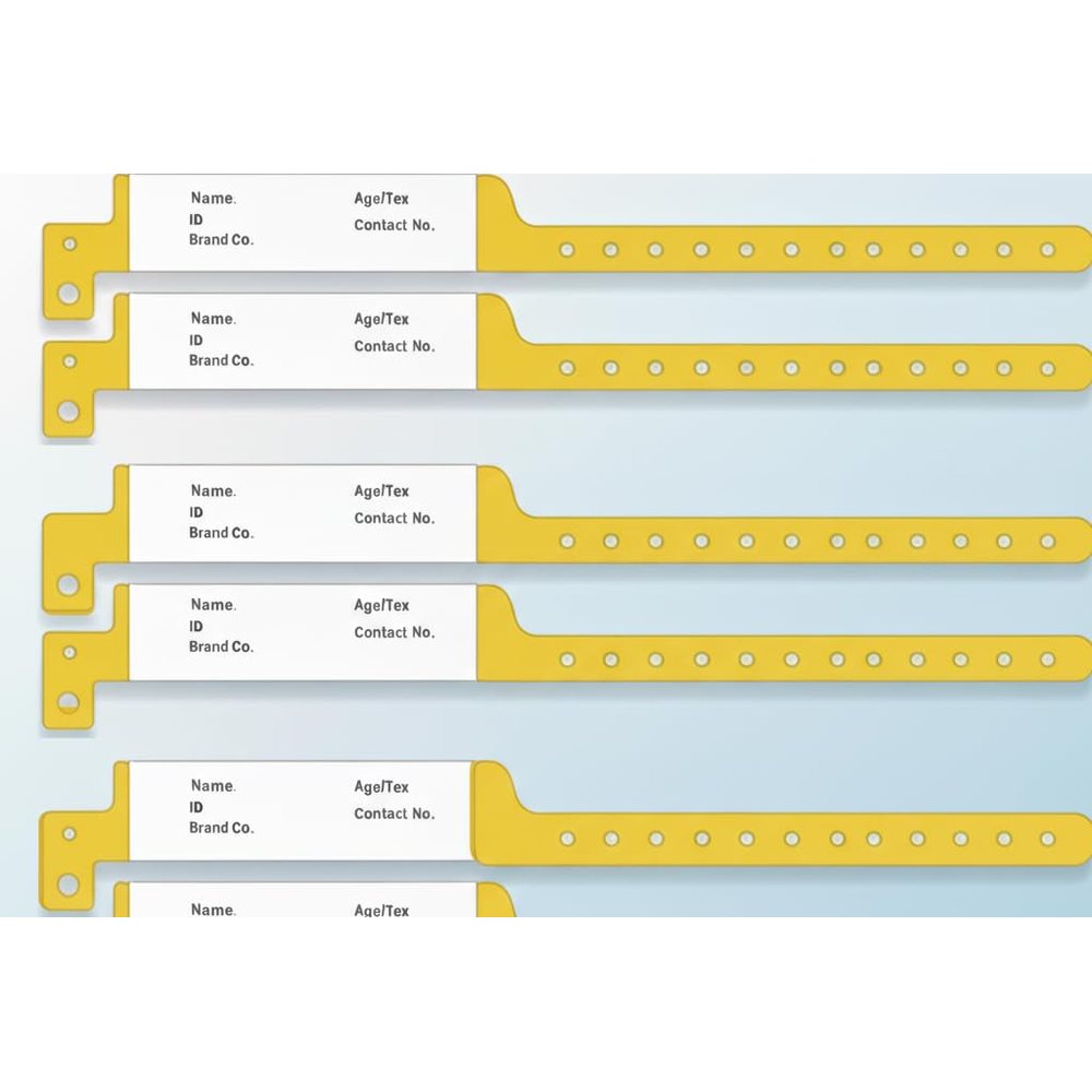 Adult Patient ID Wristbands, Yellow — Pack of 100