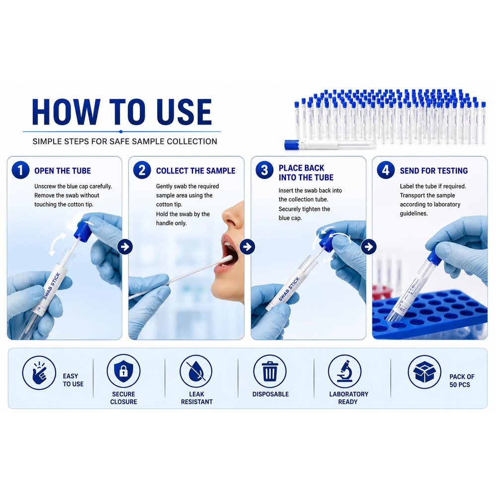 Sterile Cotton Swab Sticks 6 inch — Pack of 50 — image 3