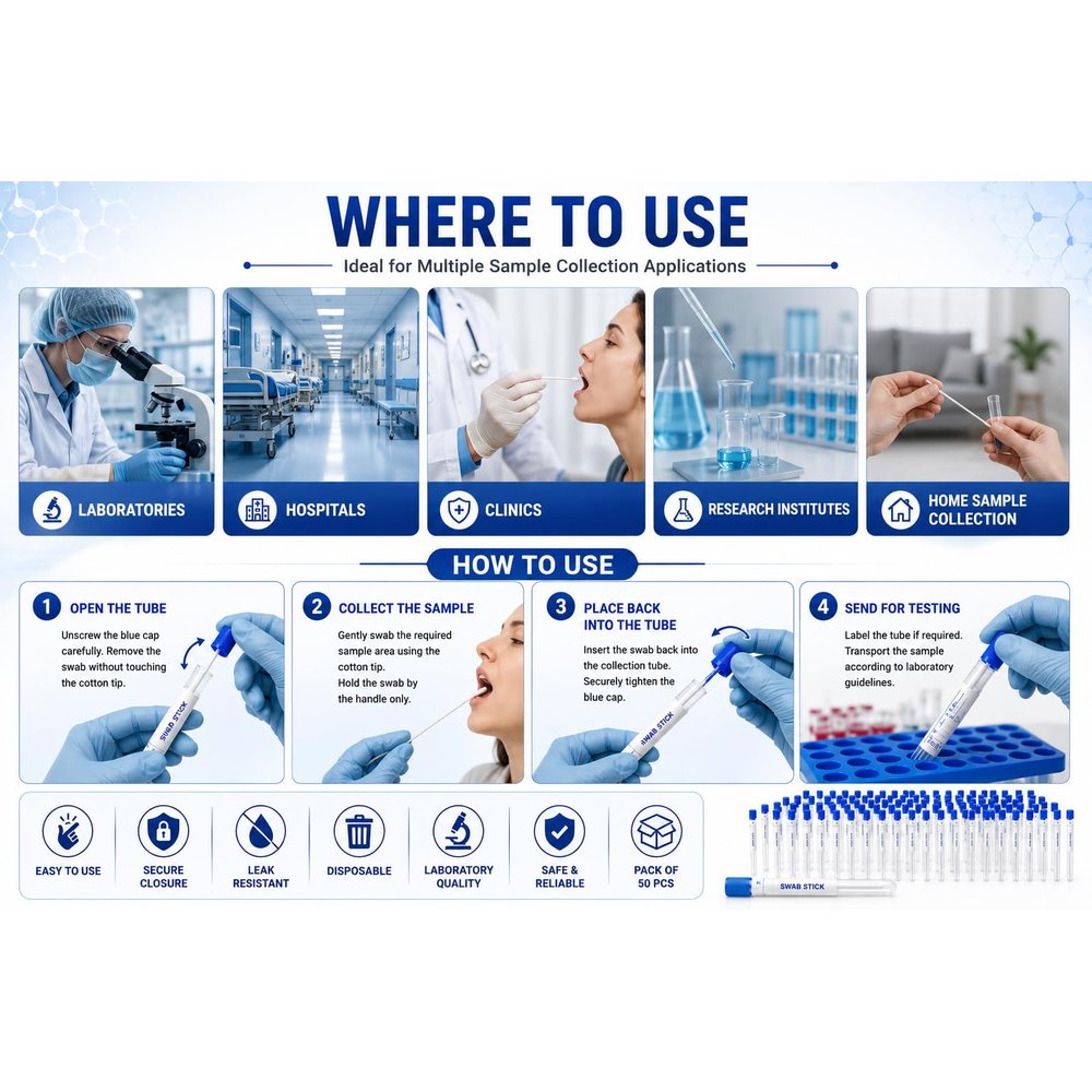 Sterile Cotton Swab Sticks 6 inch — Pack of 50 — image 4