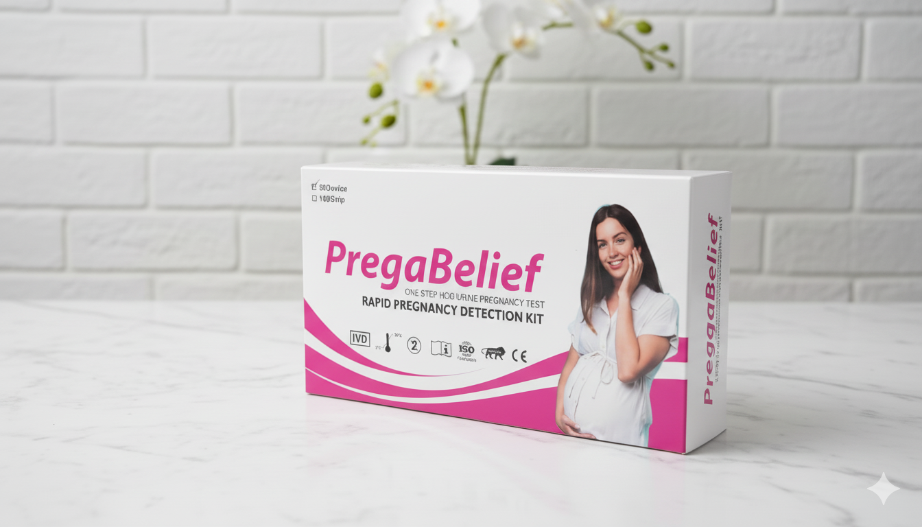 Prega Belief Pregnancy Test Kit – Pack of 50 | Fast & Accurate At-Home hCG Pregnancy Detection | Individually Packed for Clinics, Pharmacies & Bulk Use