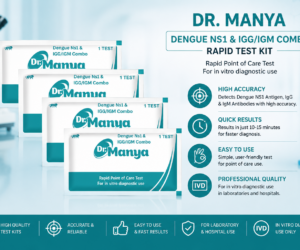 Dr. Manya Dengue NS1 & IgGIgM Combo Rapid Test Kit pouch