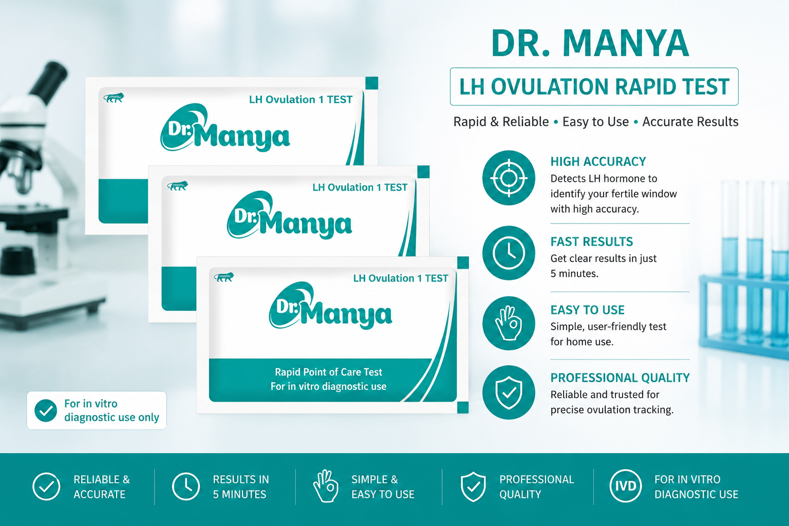 Dr. Manya LH Ovulation Rapid Test Kit. Dr. Manya LH Ovulation Rapid Test Kit.pack of 3 pcs