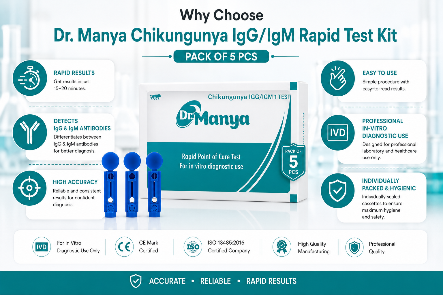 Dr. Manya Chikungunya IgGIgM Rapid Test Kit – Pack of 5 Dr. Manya Chikungunya IgGIgM Rapid Test Kit – Pack of 5